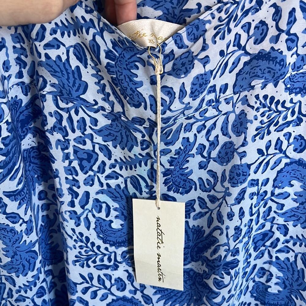 New NWT Natalie Martin Virginia Sleeveless Maxi Silk Dress in Corfu Blue - Picture 5 of 7